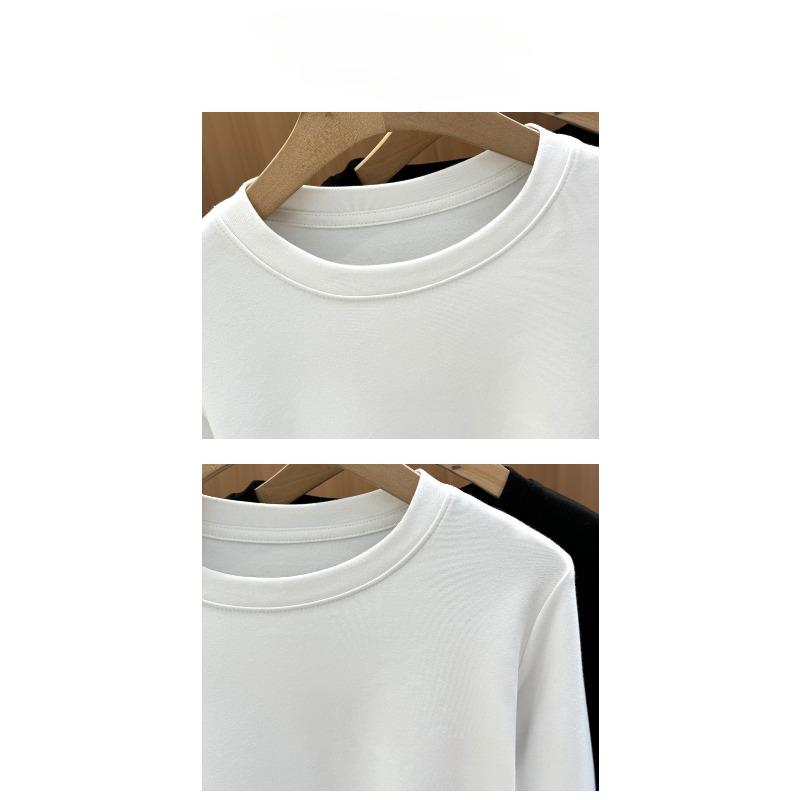 Spring and Autumn Women's Premium Peplum Long Sleeve Bottom Inner Split Top