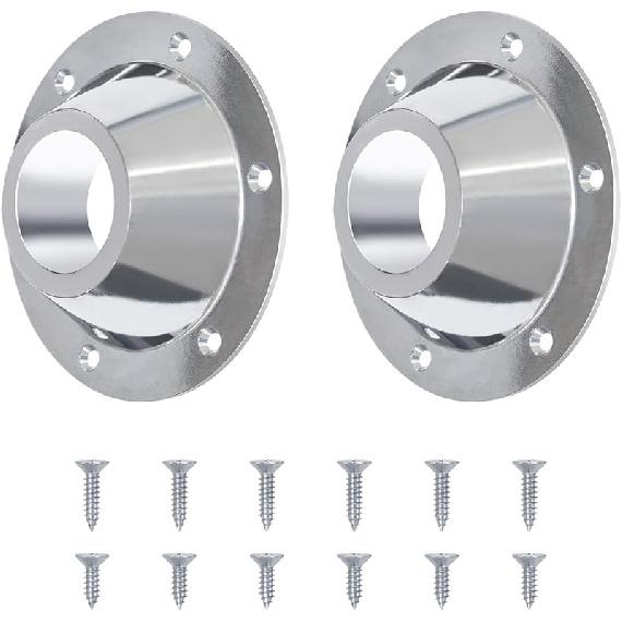 2 Pack RV Table Base Mount,Camper Aluminum Standard RV Pedestal Table Leg Base Flange,Floor Mounting Bracket Flush Plate With 6 Talling Holes,Include