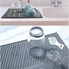 Silicone Dish Drying Mat Built-in Drain Lip Sink Drainer Mat Sturdy Cutlery Drying Pad  Home