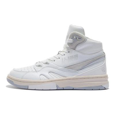 Li Ning 937 Deluxe Hi Synthetic Leather Trendy Casual Wear Durable Lightweight Breathable High-Top Skate Shoes Women Sneakers Off-White AZGS044-1