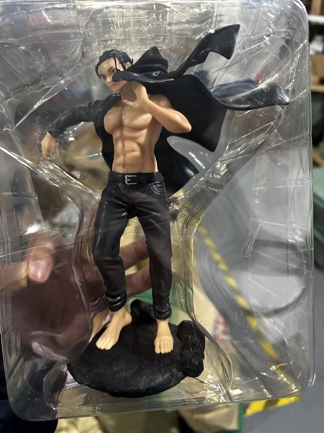 Anime Eren Jaeger Figure Final Season Black Cloak Dress Up Figure Toy Anime PVC Action 185mm Figurine Toys Action Figure No retail box