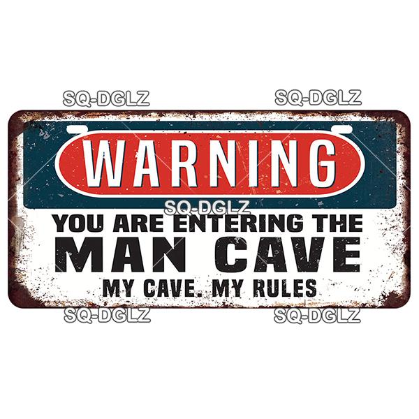 SQ-DGLZ Warning Beware Of License Plate WIFI Tin Sign State Wall Decoration Metal Sign Home Decor Painting Plaques Art Poster