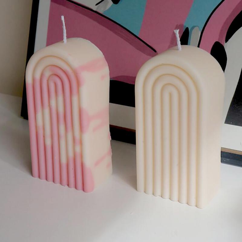14cm svíčka Rainbow Arch Silikonová forma DIY Duhový most Geometrie Svíčky Výroba mýdla Pryskyřice Sádra Forma Umělecká řemesla Domácí dekorace