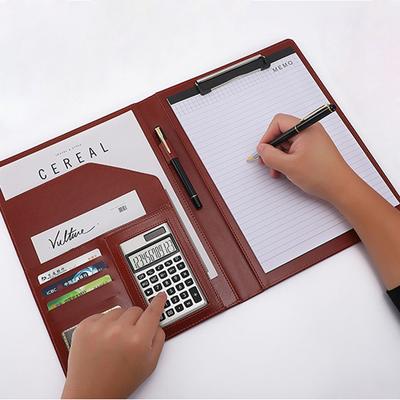 A4 Padfolio Vyras PU Padfolio Segtuvas Portfelis Verslo Dokumentų Laikiklis Metalinis Segtukas Bloknotas Dokumentų Organaizeris Laikiklis Biuras