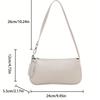 Women's shoulder bag, crocodile-embossed design, Korean style women's underarm tote bag, simple and casual crescent-shaped bag.