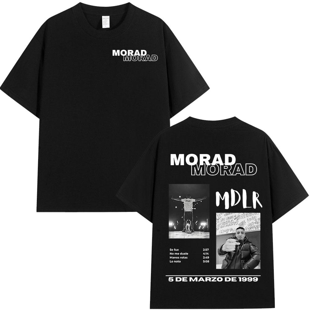 Rappare Morad M.D.L.R Grafisk T-shirt Herr Dam Kläder Mode Hip Hop Vintage T-shirt Bomull Oversize Kortärmad T-shirts
