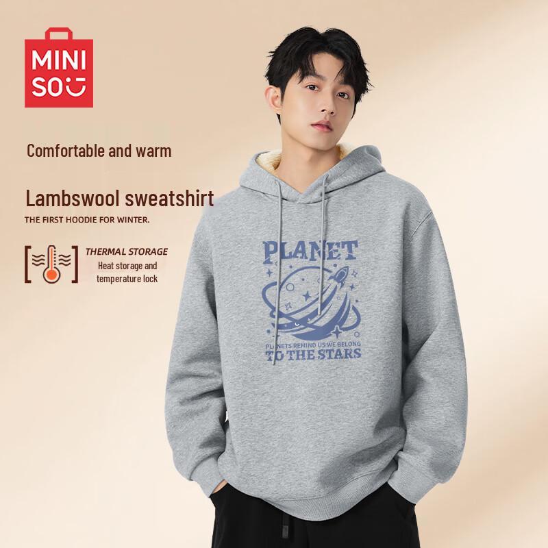 MINISO Men's Heavyweight Lambswool Fleece Hoodie