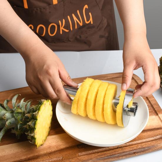 Ananasschäler aus Edelstahl, Entkerner, Hobel, Obstschäler, müheloses Schneiden, korrosionsbeständige Klingen, Küchenhelfer