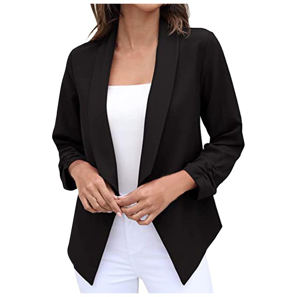 Damen Anzug Top Cardigan Jacke Einfarbig Revers Anzug Kleine Jacke Pendeln Vielseitiges Temperament