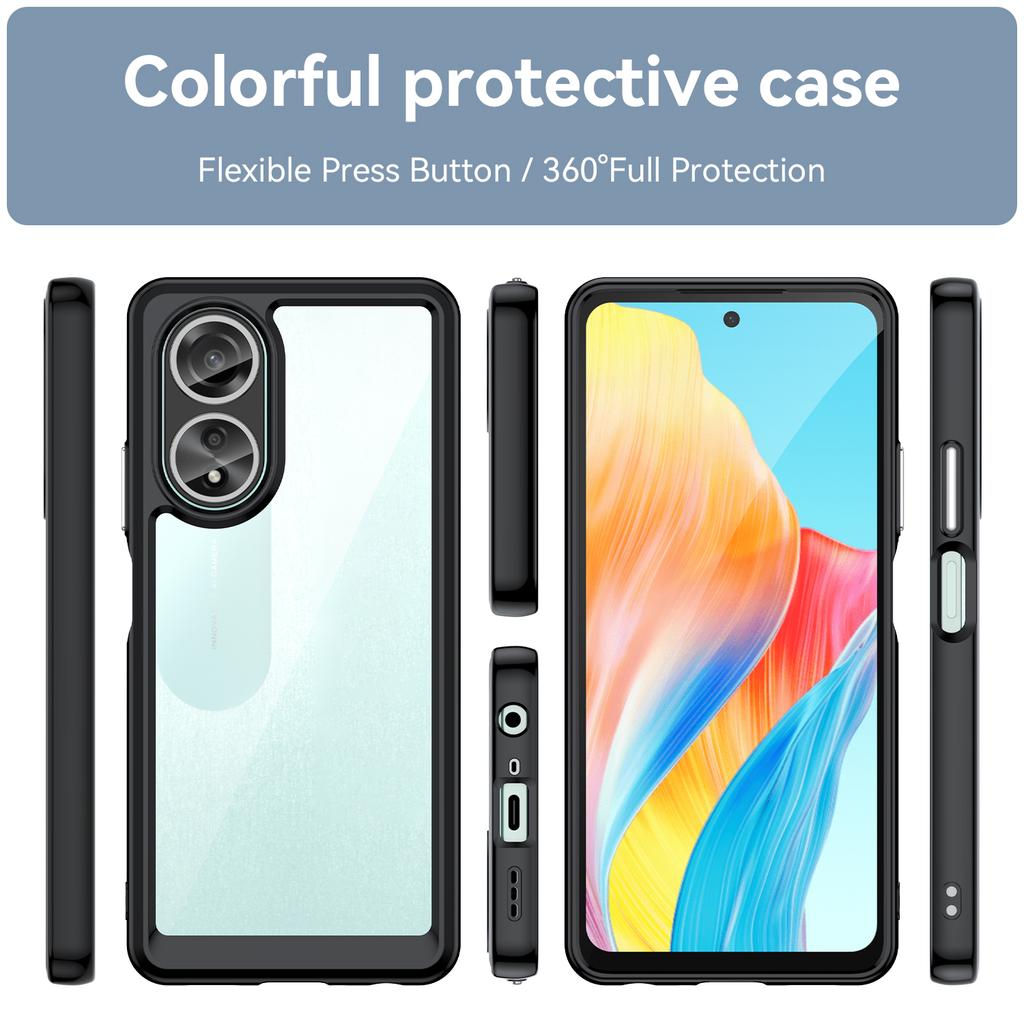 For Oppo A58 4G Case TPU+Acrylic Shockproof Anti-fall Protective Phone Cover