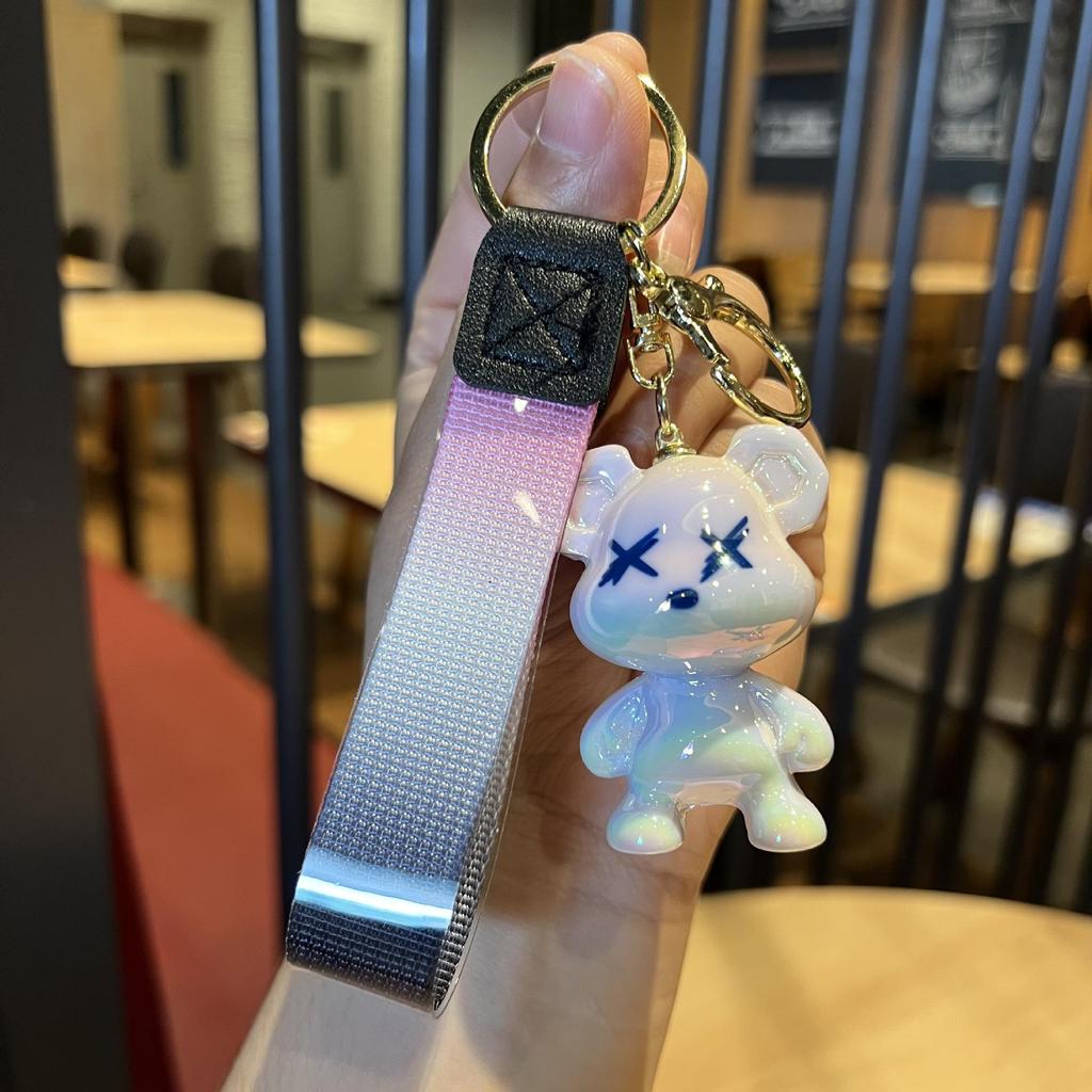 Gradient Resin Dragon Bear Keychain Pendant - Creative Gift for Bags and Cars