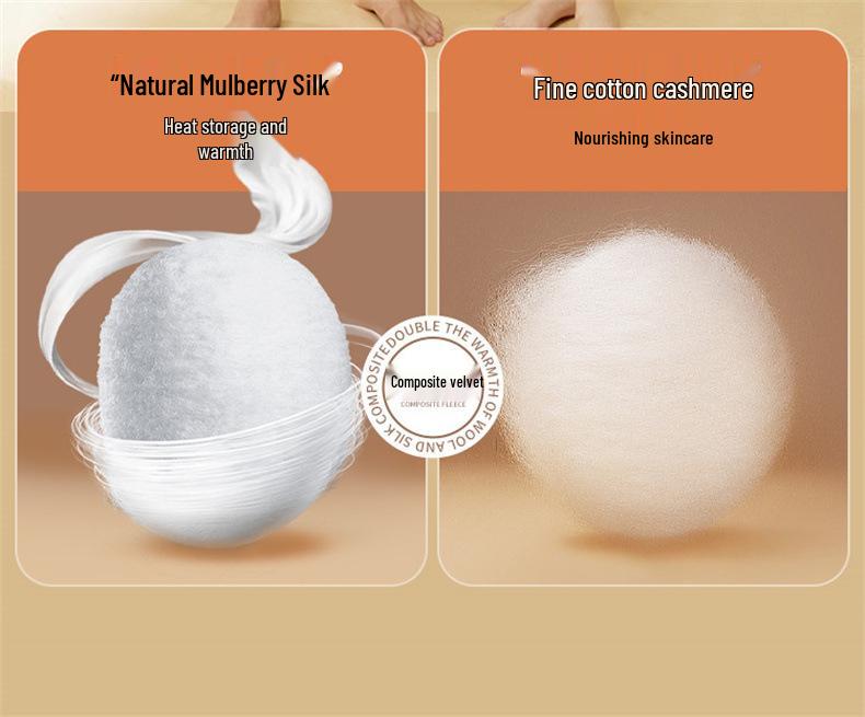 Women's Cashmere Silk Warm Underwear Set: Dual-Sided Brushed Pants & Top for Waist and Abdomen Support.