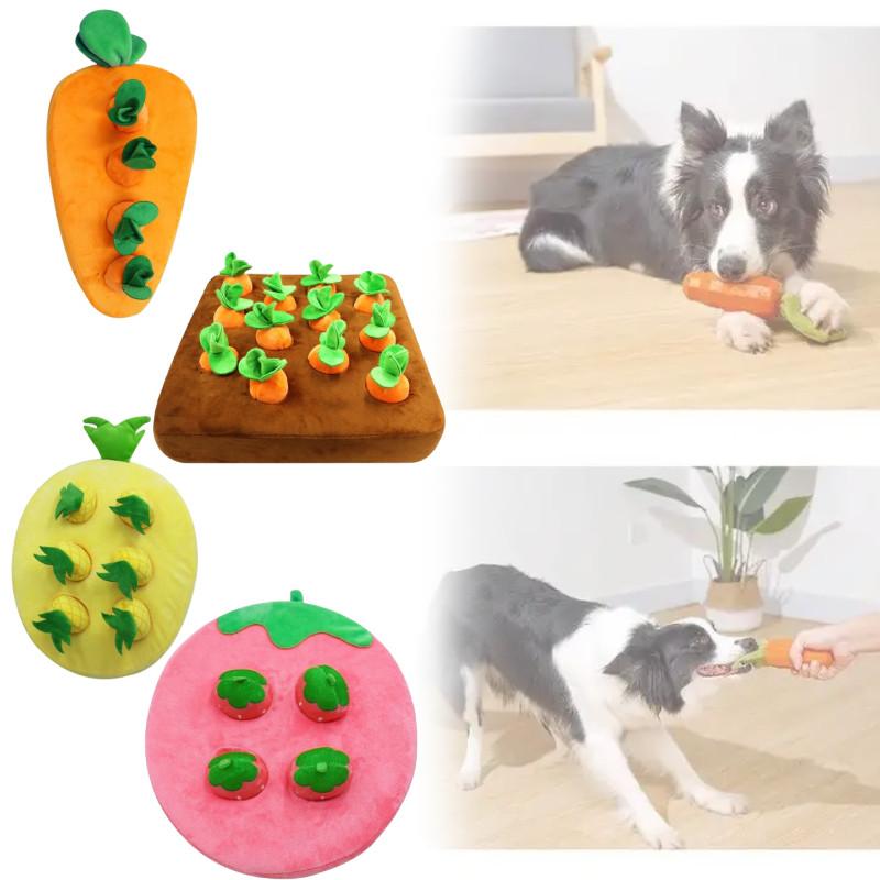 Interactive Dog Toys Strawberry Pineapple Carrot Snuffle Mat Dogs Plush Puzzle