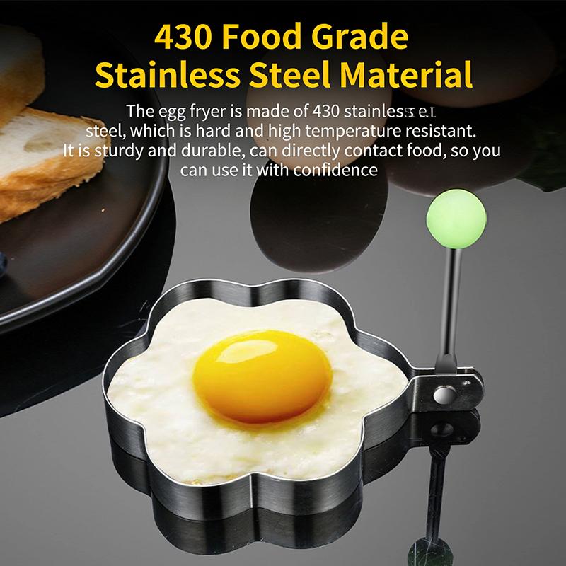 Stainless Steel Egg Frying Mold Diy Egg Frying Model Egg Frying Tool Heart-Shaped Mold Pancake Maker