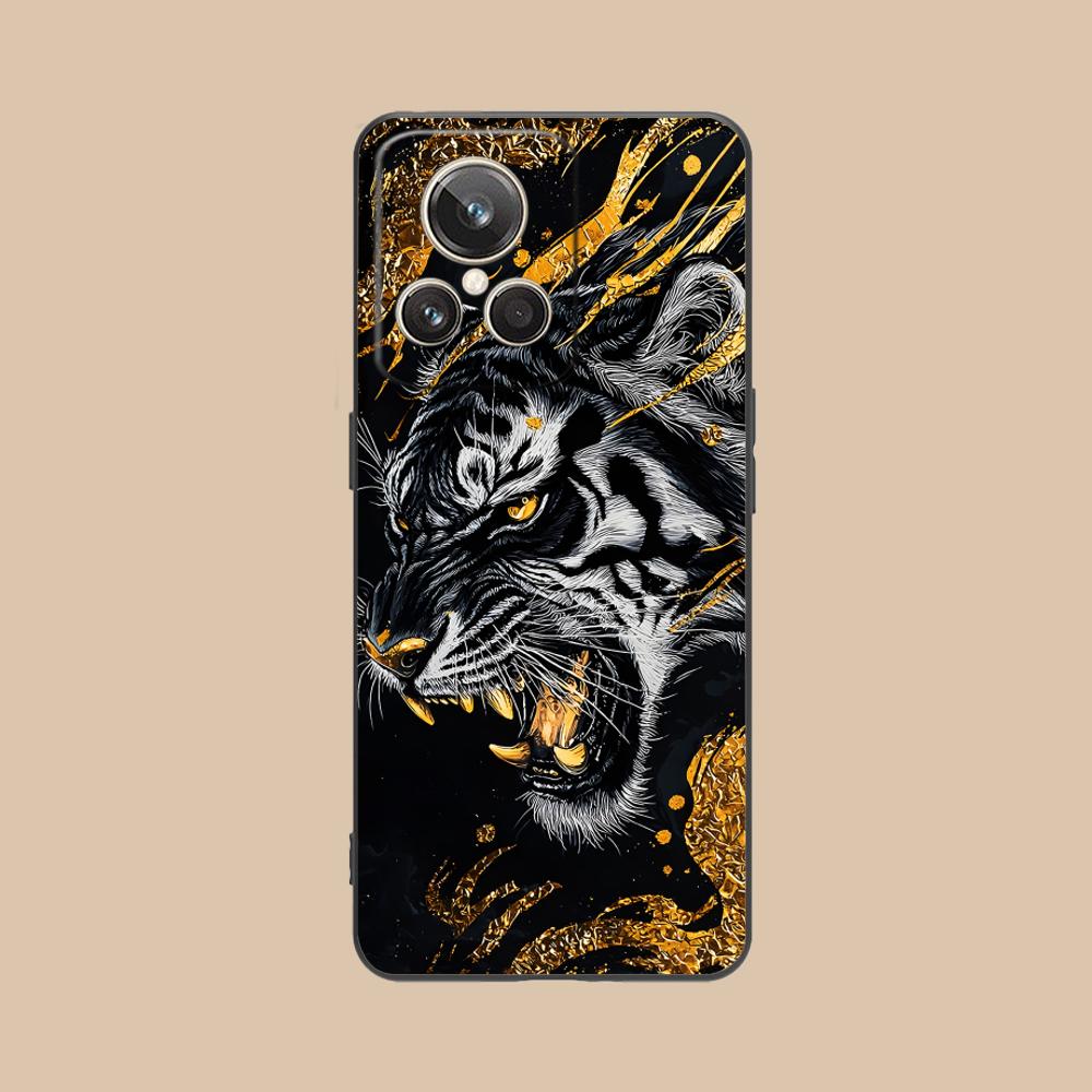 Tiger Neon Mobile Cell Phone Case for Realme GT 8 Neo Pro C75 73 71 C67 65 C55 53 C35 31 C20 15 Colorful Printing Cover Cover