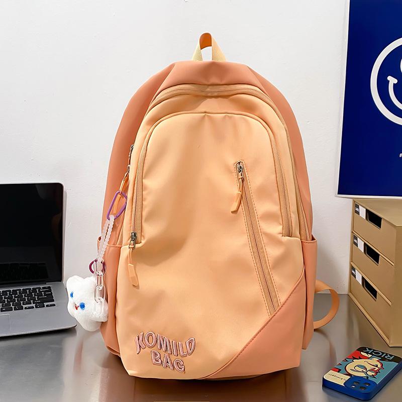 Schoolbag female high school student American retro large capacity backpack trendy letter embroidery college student couple backpack