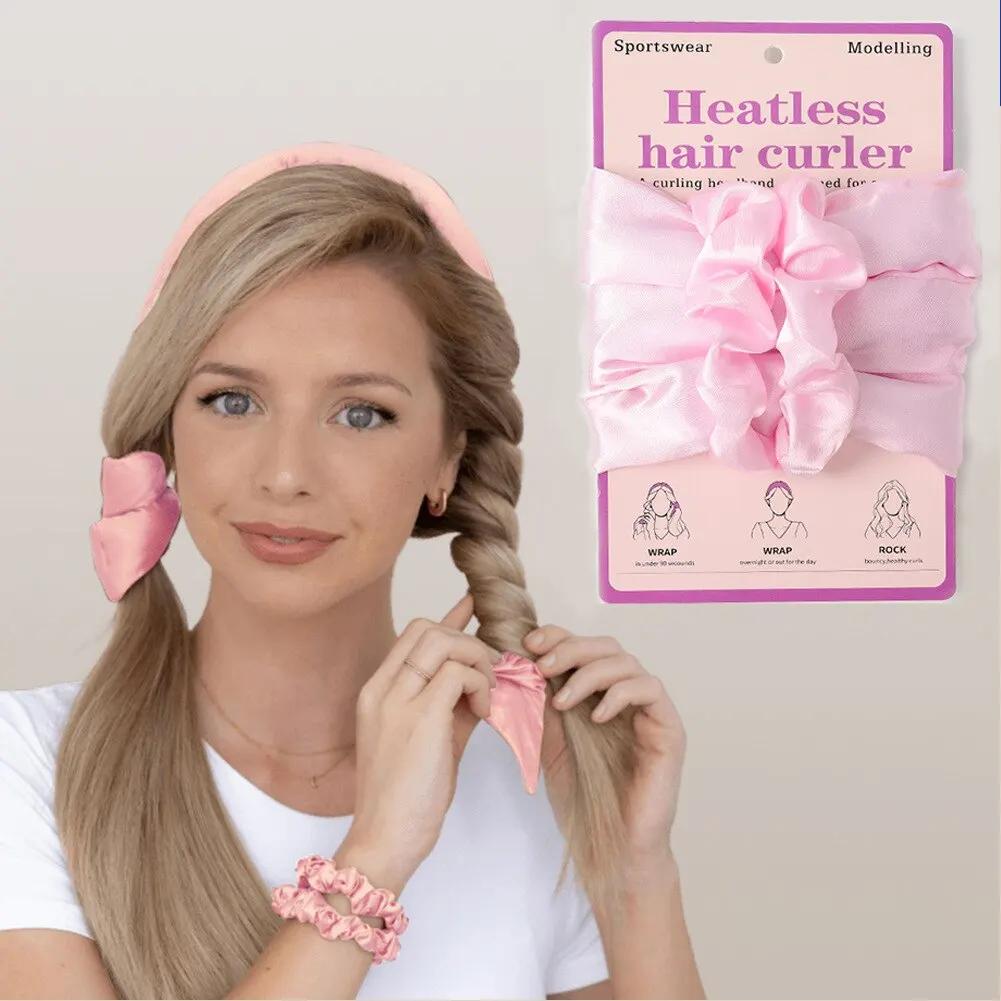 Fascia Arricciacapelli Senza Calore Arricciacapelli in Seta Elastico per Capelli Senza Calore Donna Ragazza Salva-Capelli Arricciacapelli da Notte Arricciacapelli