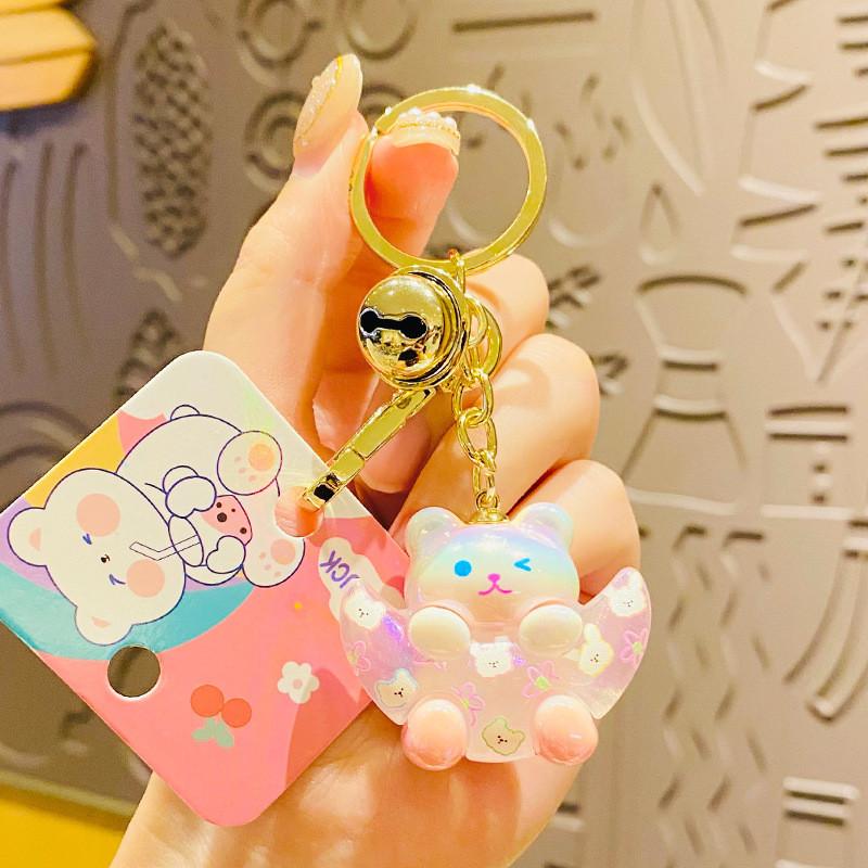 

Adorable Moon Bear Acrylic Keychain Purple Rabbit Cute Car Decoration Ideal Kids For Bear