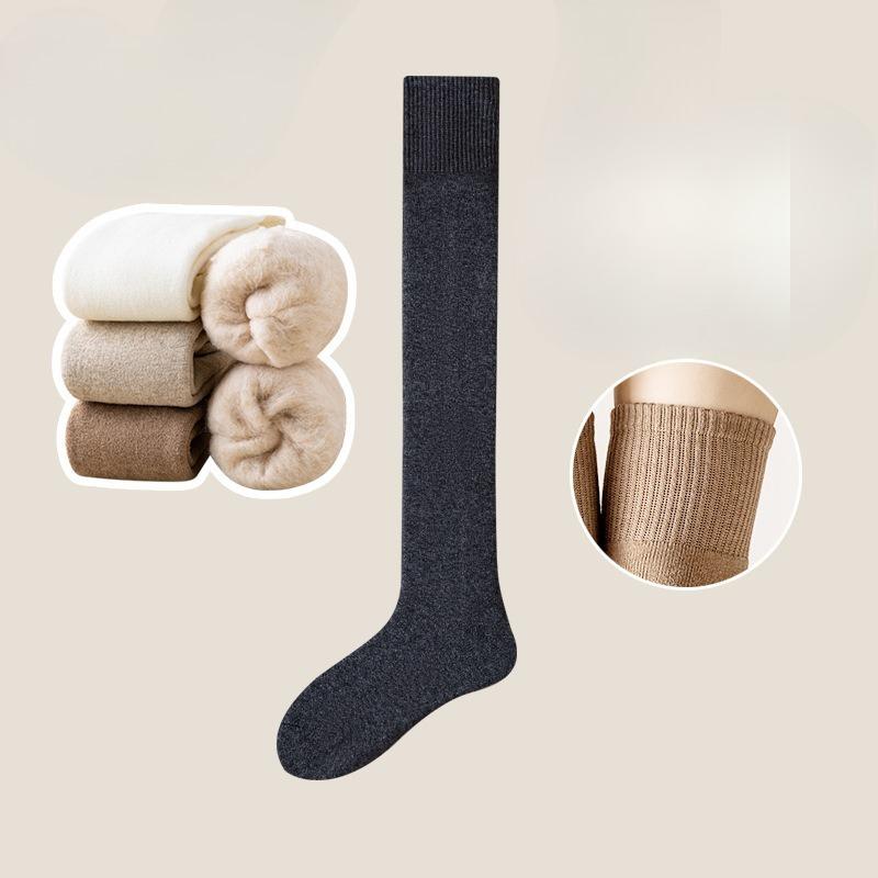

Men s Knee-high Socks for Autumn and Winter, Thickened and Fleece Cashmere Warm Thigh Socks, Breathable and Sweat-absorbing Thick Socks 1 pair