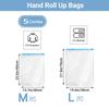 5 Packs Roll-up Storage Bags, Travel Compression Bags Reusable Space Saver Bags Vacuum Storage Bags for Clothes Organizer