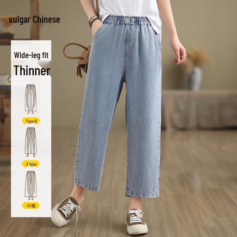 

Ronghua High-Waist Wide-Leg Cropped Jeans XL