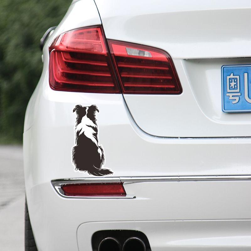 Adesivo Cartoon Border Collie Posteriore, Adesivo Vinilico per Cane Autoadesivo Impermeabile per Decorazione Finestrino Auto Paraurti
