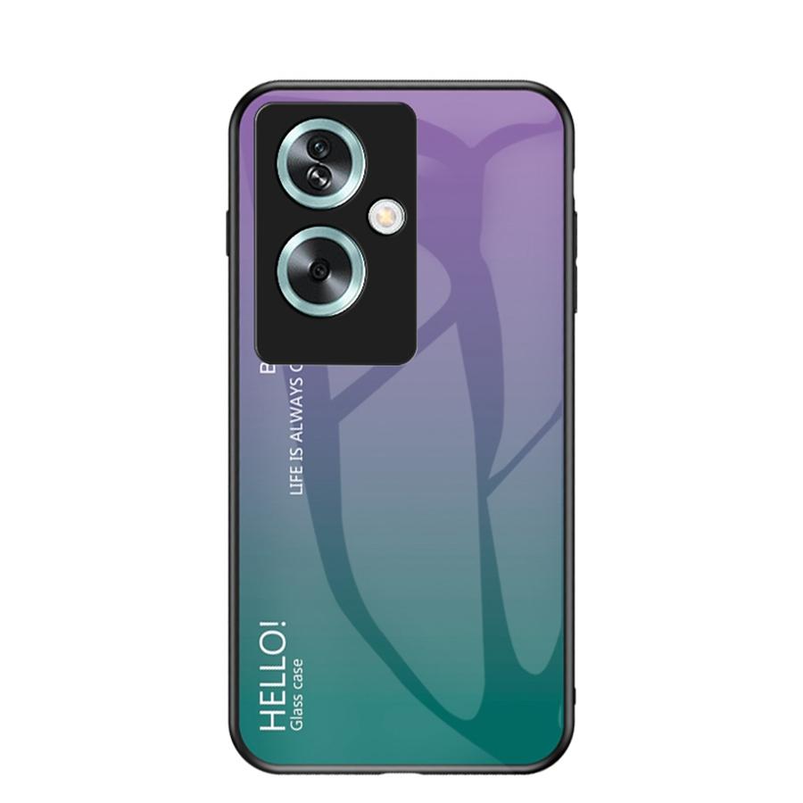 Fashion Gradient Tempered Glass Case For Vivo V30 V40 SE V25 V27 V23 Realme C65 C51 C61 OPPO A40 A98 A78 A79 A74 A80 5G A60 Colorful Back Phone Cover