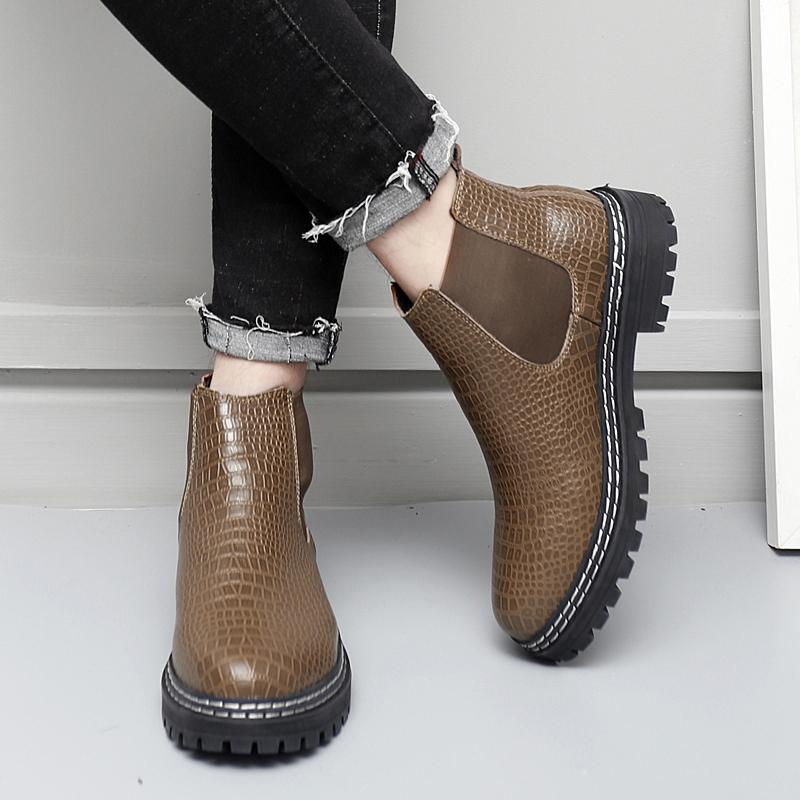 Стильные кожаные мужские высокие уличные ботинки 2024 Новое поступление Универсальные — фото 4