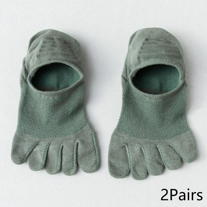 Men's Summer Non-Slip Boat Socks Invisible Cotton Five-Finger Toe Socks Split-Toed Breathable