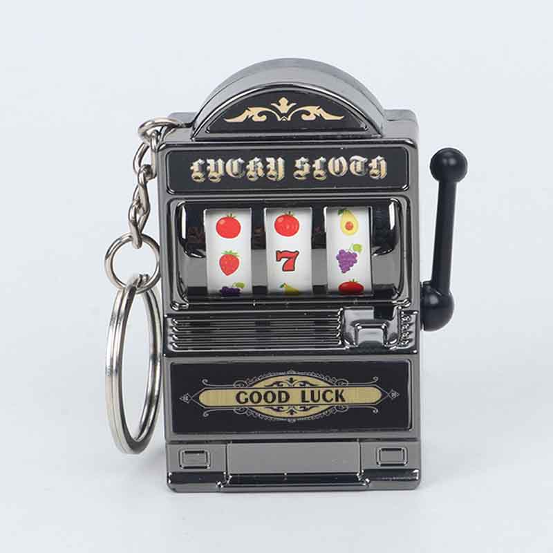 

Creative Mini Fruit Slot Machine Fingertip Decompression Toys Keychain Lucky Charm Jackpot Pendant Bag Fun Gifts for Kids Adults