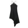 Satin Asymmetrie Spitze Kleid Für Frauen Sexy Schulterfrei Schlank Kurz Kleider Damen Urlaub Club Strand Mini Kleid