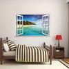 3D Falsches Fenster Exotischer Strandblick Muster Wandaufkleber Heimdeko Kunst Tapete Wandbild