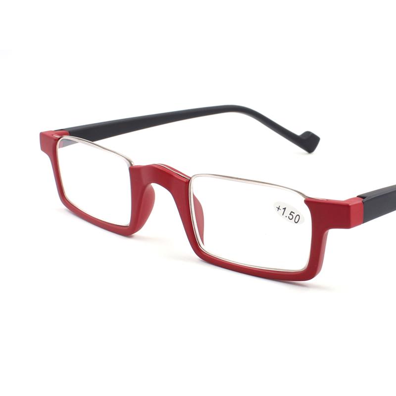 Small Reading Glasses Men Diopter Metal Frame Stretchable SlingsTemples No Pinching Comfortable Wear for Men