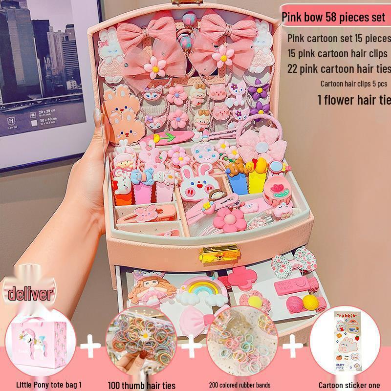 

1 июня Подарочная коробка с принцессными аксессуарами для волос: Детские заколки для волос, шпильки, резинки и головные уборы