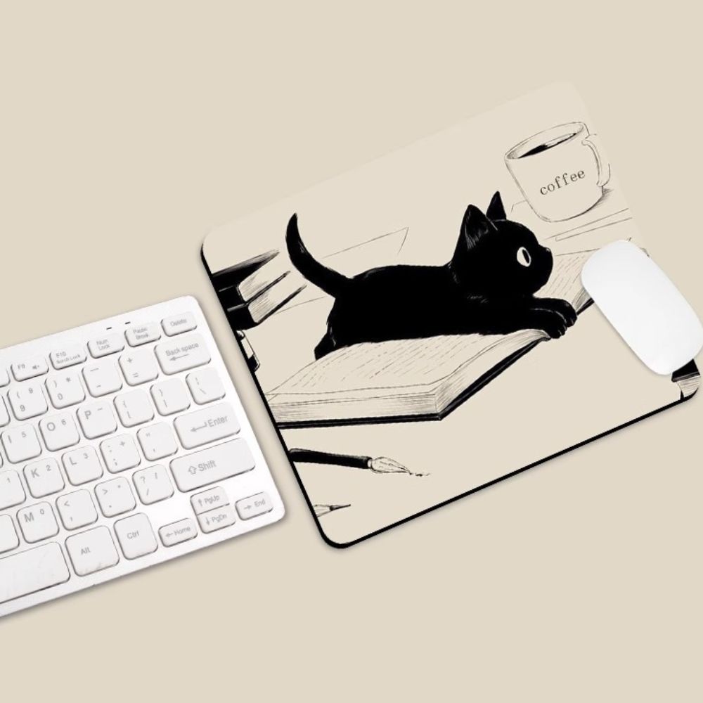 Waterproof Cat Mouse Pads Desk Mat Cat Mouse Mat Creative Black Cat Mouse Pad  Home Decor