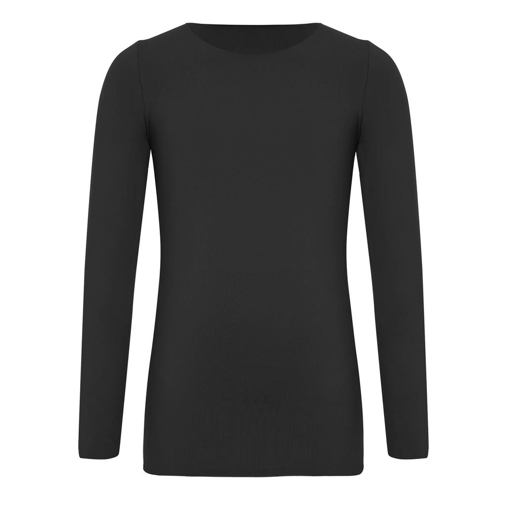 Naadloze Thermische Dans Top voor Kinderen Meisjes: Ronde hals lange mouwen opwarmtrui voor ballet, gymnastiektraining en de winter