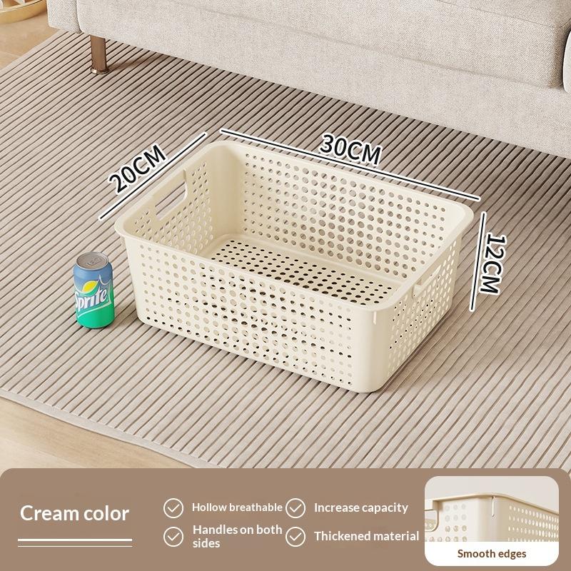 Kitchen Vented Storage Bins Stackable Plastic Baskets with Comfortable Handles Space Maximize S