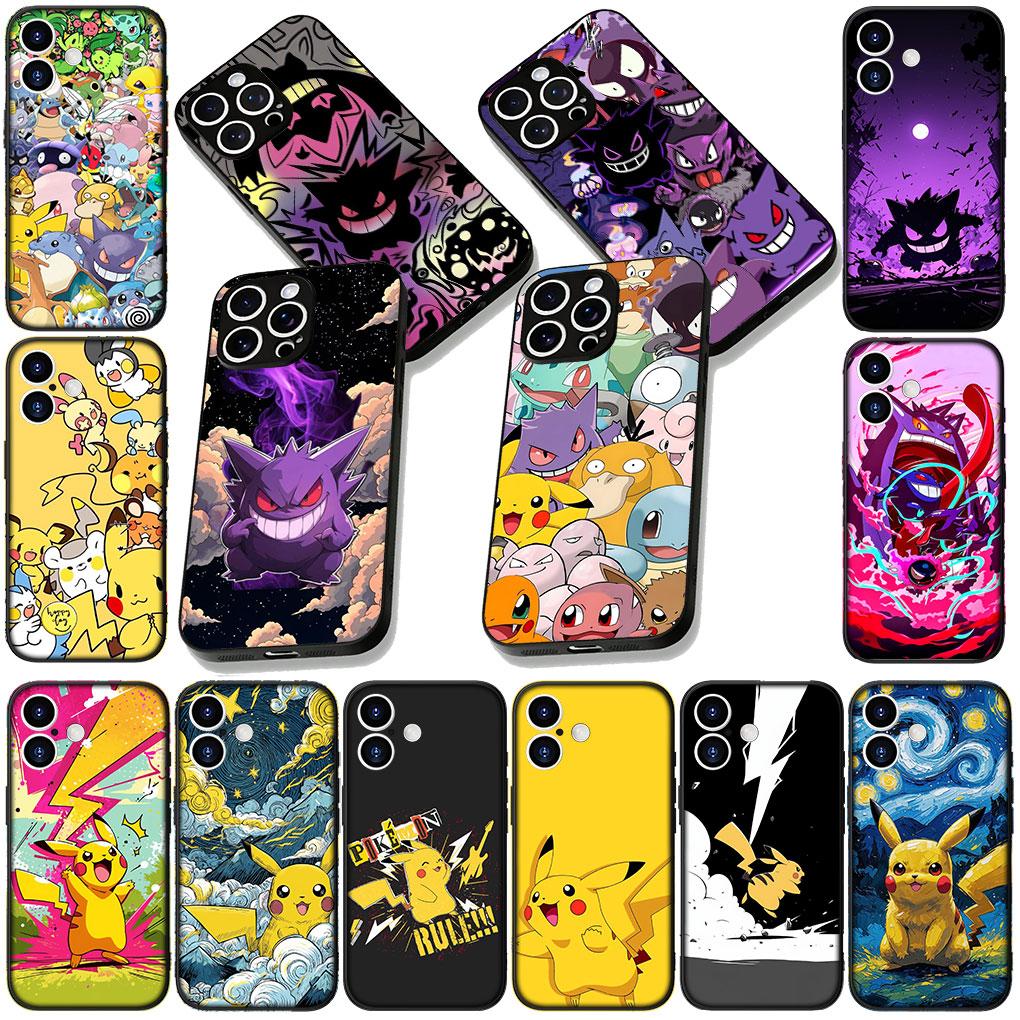 Soft Phone Cover for Samsung Galaxy S25 S24 S23 FE Plus Ultra S7 Edge A16 A15 5G S25+ Case P-Pokemons Gengar P-Pikachus Cute