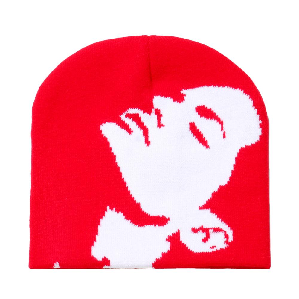 Temu Head Jacquard Wool Hat Personalized Street Cold Hat Brimless Hat Men's and Women's Jacquard Knitted Hat