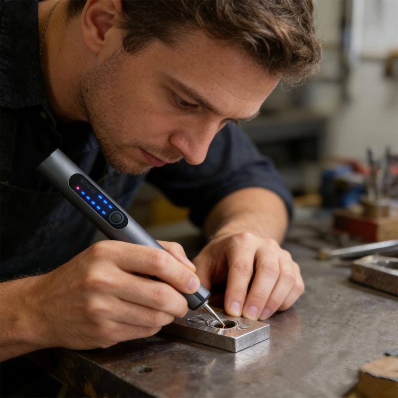 Penna per Incisione Portatile con Motore ad Alta Potenza e Velocità Regolabile per Lavori Dettagliati su Molteplici Materiali
