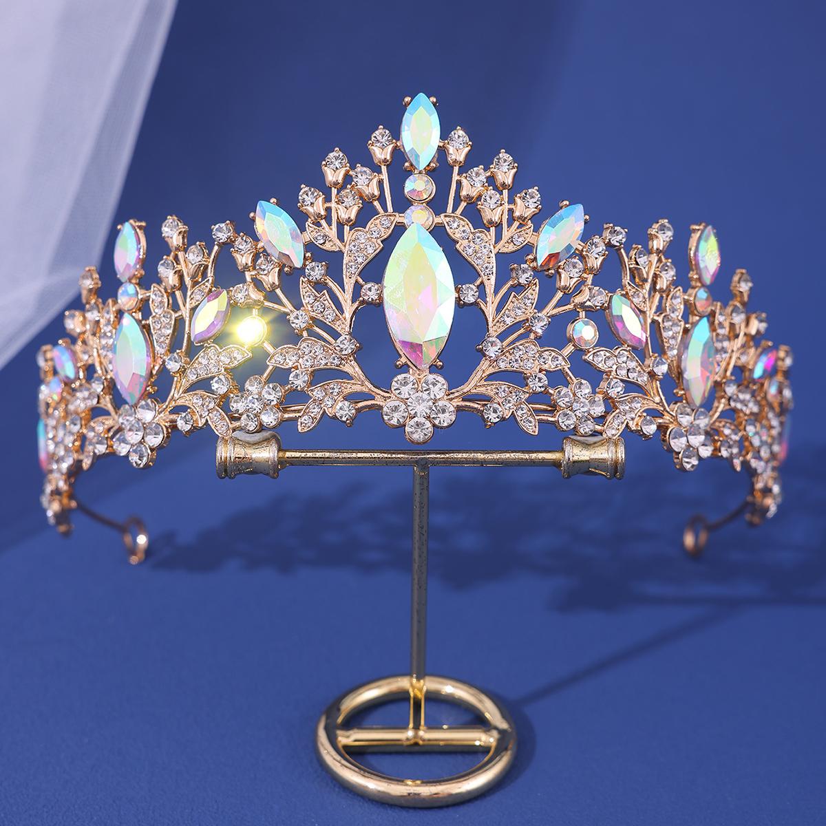 

Винтажная свадебная корона принцессы в стиле барокко, головной убор с кристаллами, тиара для женщин, свадебное платье с короной, аксессуары, ювелирные изделия