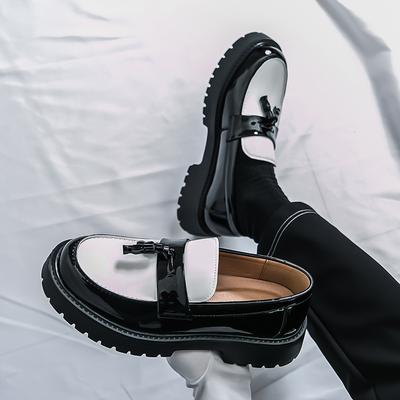 Mode 2025 Modemarke Herren Loafer mit dicker Sohle und Fransen Schwarz/Weiß Frühling Britischer Stil Herren Bequeme Business Lederschuhe