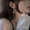 Korean Y2K Star Heart Tassel Earrings Zircon Cross Star Love Opal Drop Earring Elegant Aesthetic Rhinestone Heart Dangle Earring