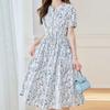 Rellawear Women Pointed Flower Dress Shio Blue 250521 Hy47