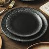 Multifunction Black Ellipse Circle Dinner Plate Under-Glazed Ceramic Dessert Tray Steak Pasta Dish Dinnerware Microwave Safe