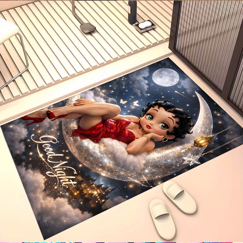 Betty Boop Print Rug, Washable Floor Carpet, For Entryway Dorm Laundry Room Office Study, Home Decor Birthday Christmas Gift