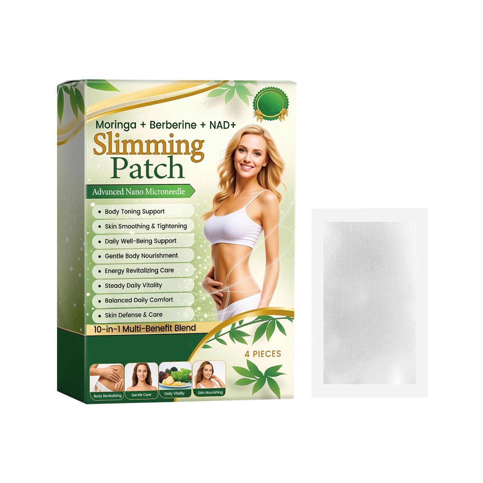 

Slimming Patch with Moringa Berberine and NAD Plus Advanced Nano Microneedle Technology for Body Toning Skin Smoothing and Tightening 4 Pieces One Size зелёный