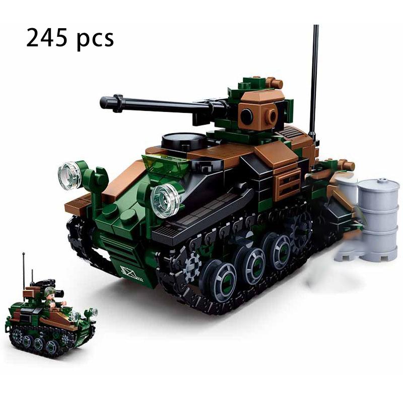 

Sluban Military Technique Vehicle Army Tank Aircrafts War Plane Fighter Model Building Blocks Sets Bricks Toy Children