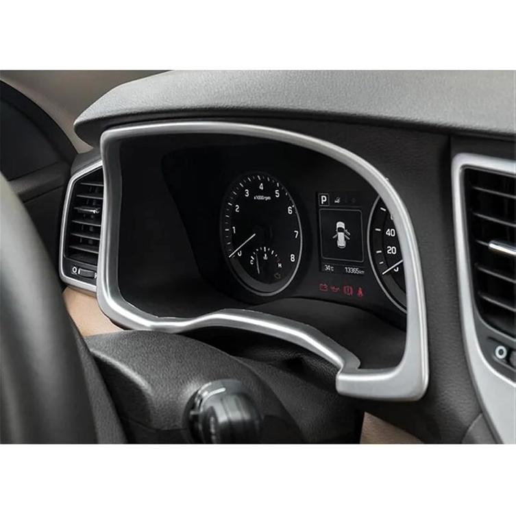 Car Interior Front Dashboard Console Instrument Panel Frame Trim Cover Stickers Compatible with Hyundai Tucson 2015-2018 2019 Car Accessory(Carbon