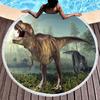 Jungle Wildlife Dinosaur Round Beach Blanket, Soft Microfiber Round Beach Blanket Sand Free Quick Dry Circle Bath Towel Yoga Mat